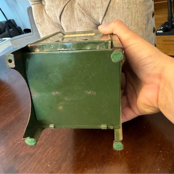 Vintage Mailbox Bank All American 9" Tall Steel Collection Box 1950/60s Green - Picture 7 of 16